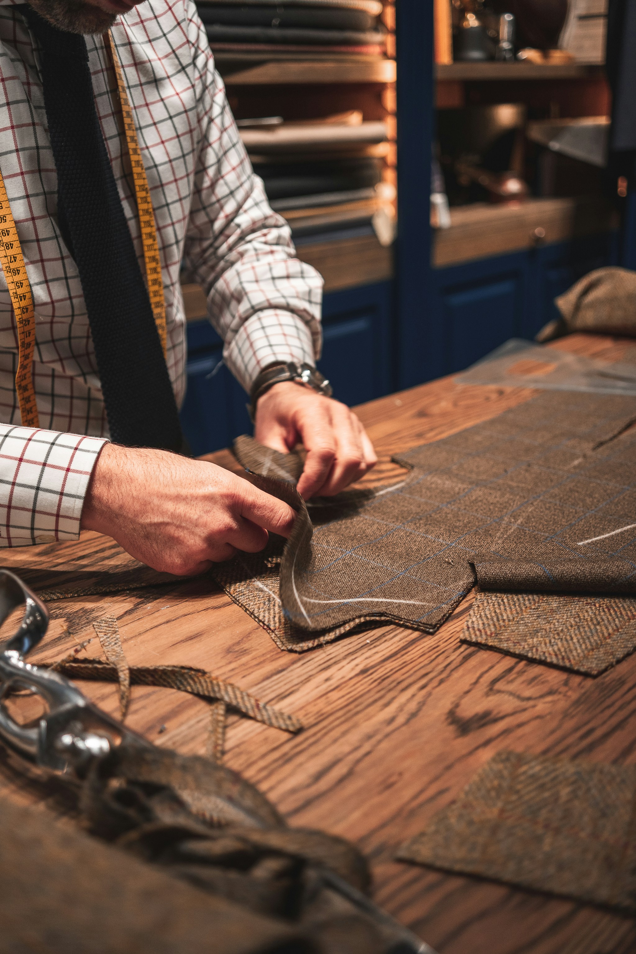 tailor making a dress